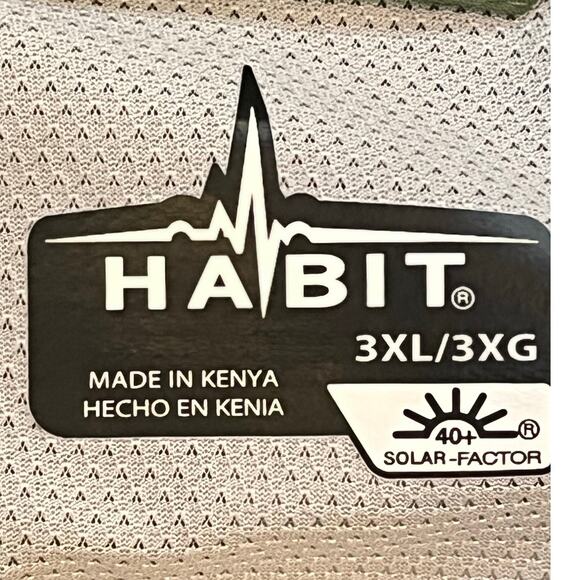 Habit Men’s 3XL Green Long Sleeve Button Front Vented Performance Fishing Shirt - Picture 3 of 6